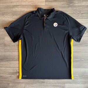 Nike NFL Steelers Men’s On Field Apparel Dri-Fit Short Sleeve Polo Shirt XXL